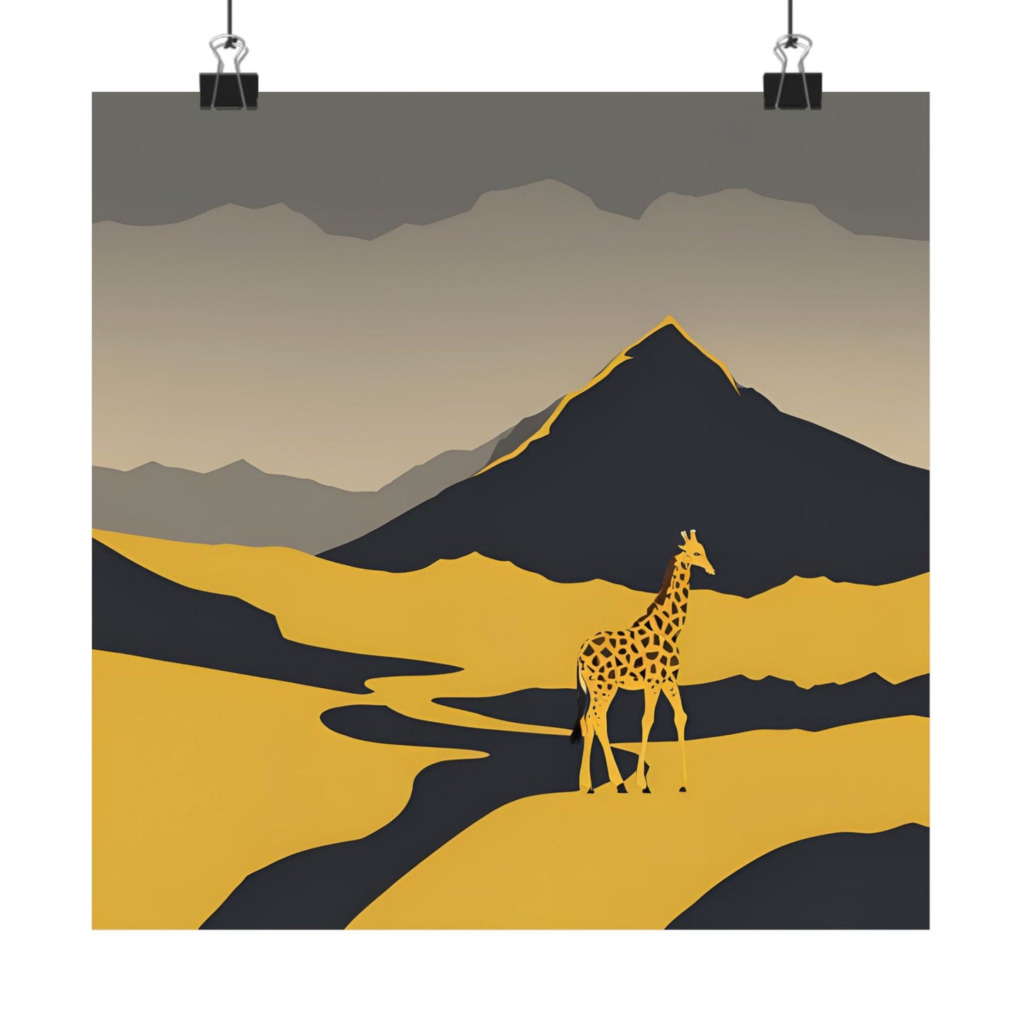 Lone Collection Giraffe 3 Matte Square Posters