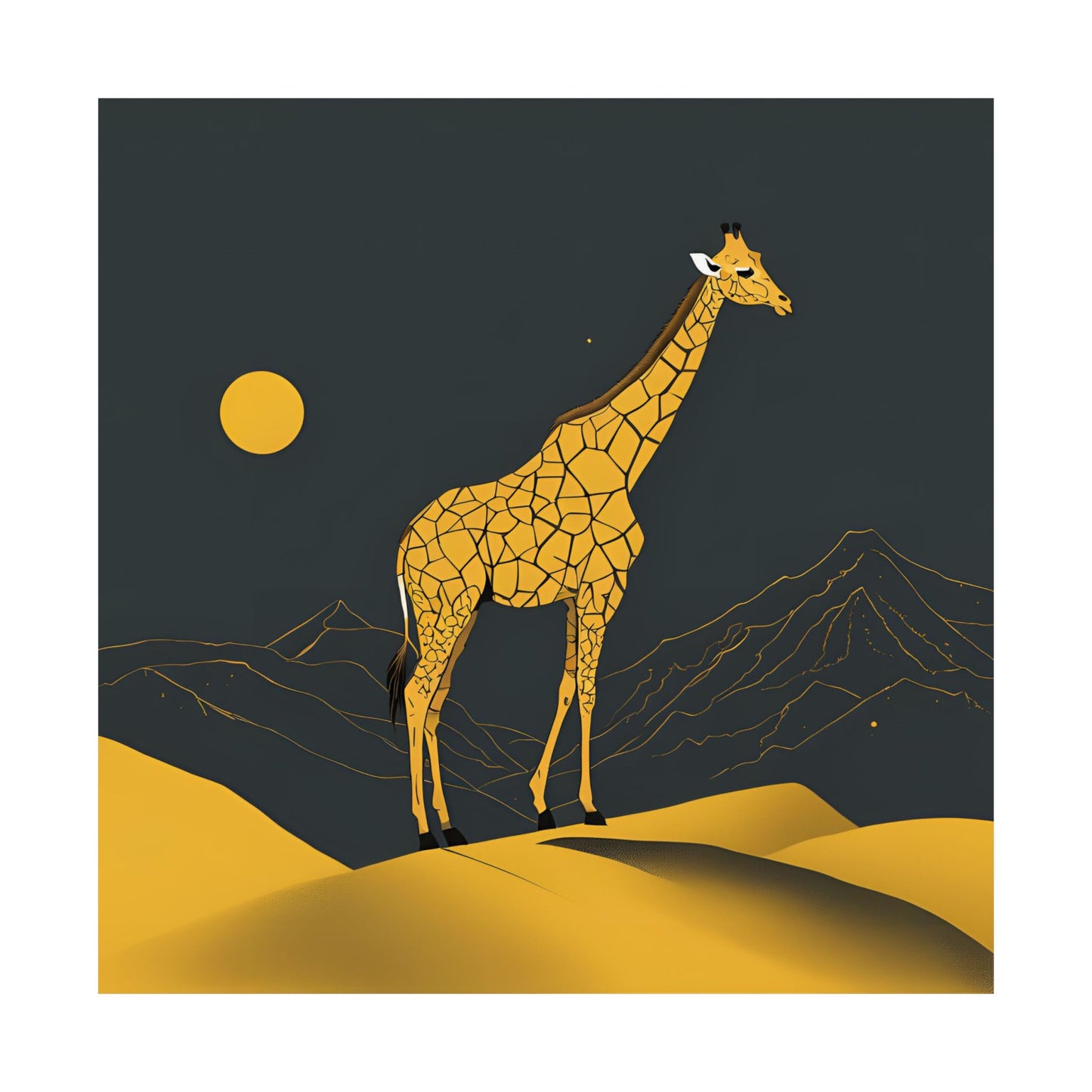 Lone Collection Giraffe 14 Matte Square Posters