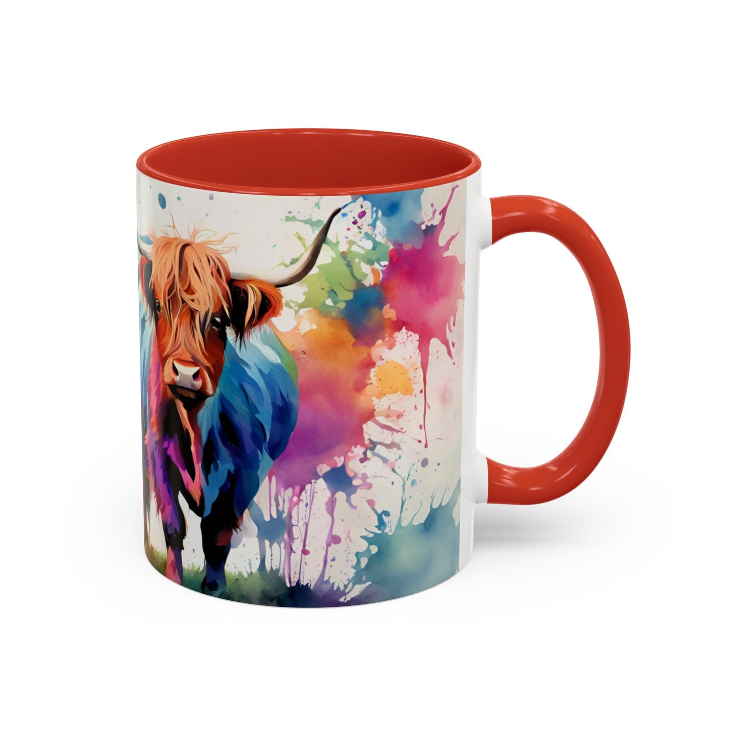 Multicoloured Highland Cow 2 Accent Mug 11oz