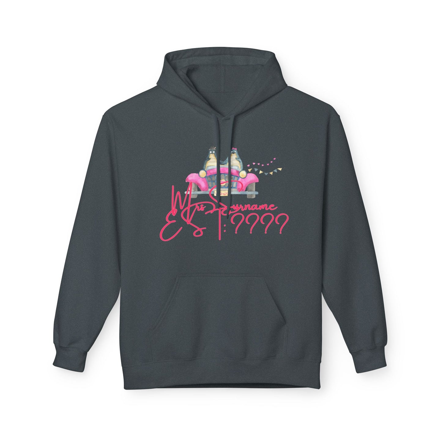 (Personalizable) Me/Mrs NAME EST DATE Unisex Valentines Hoodie