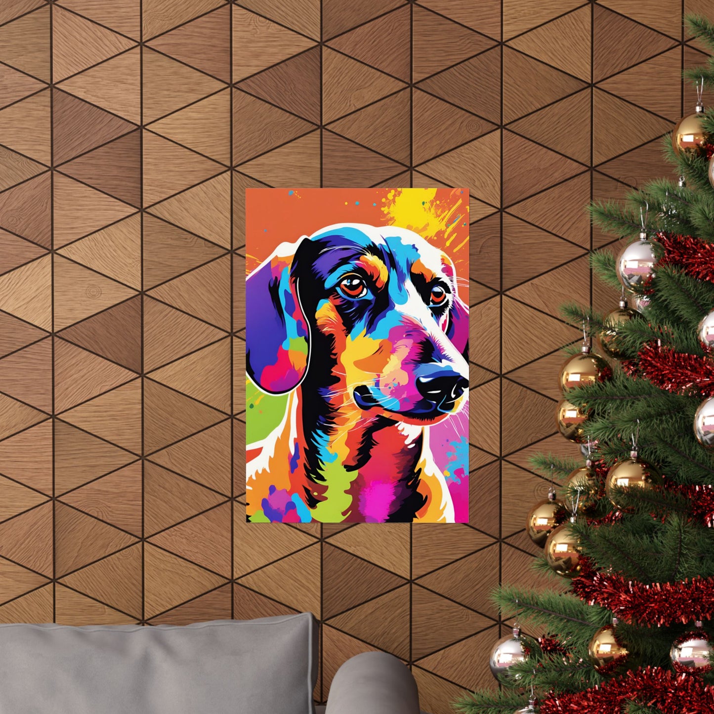 Multicolored Dachshund 3 Matte Vertical Poster