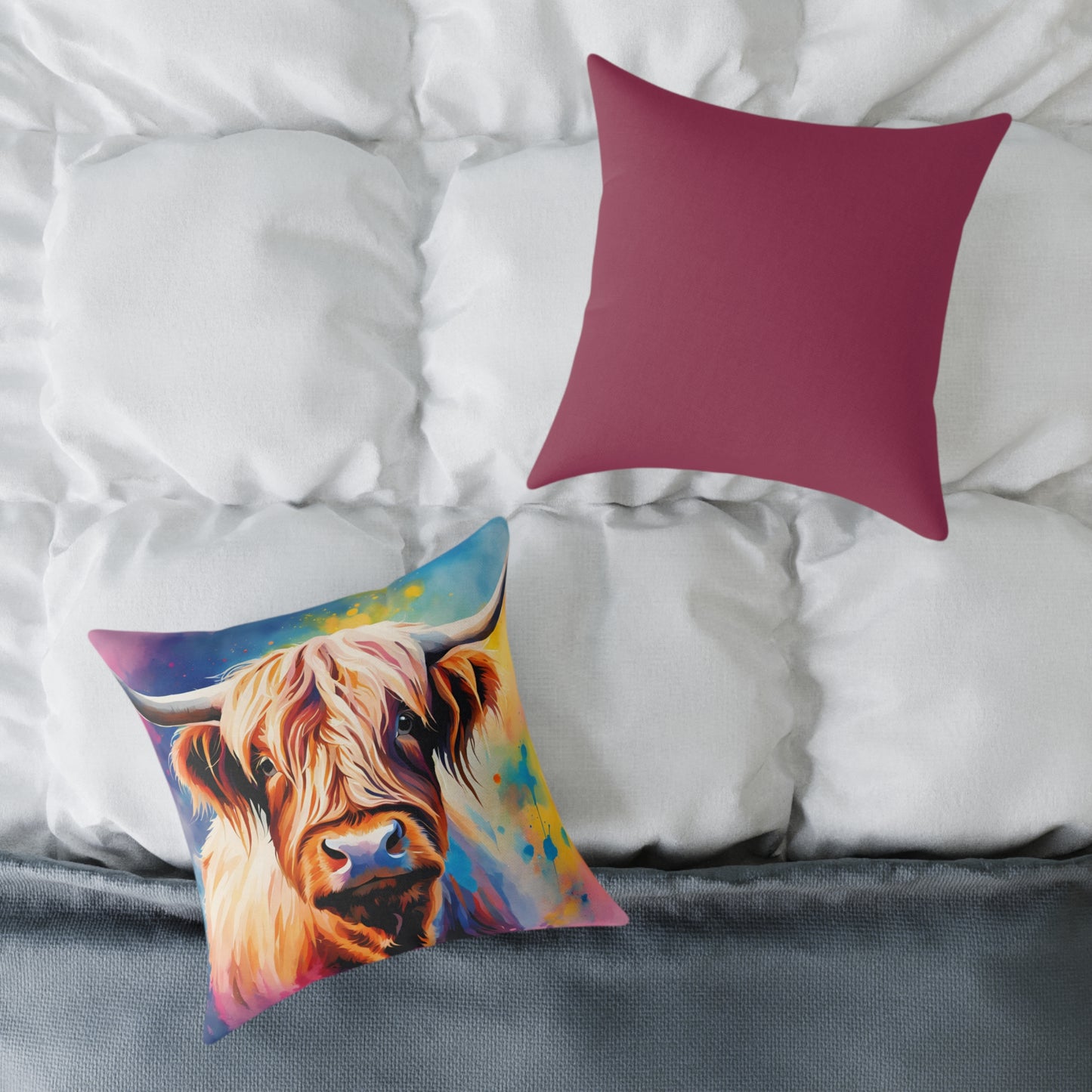 Highland Cow 03 Poly Pillow - Natures Beauty Design