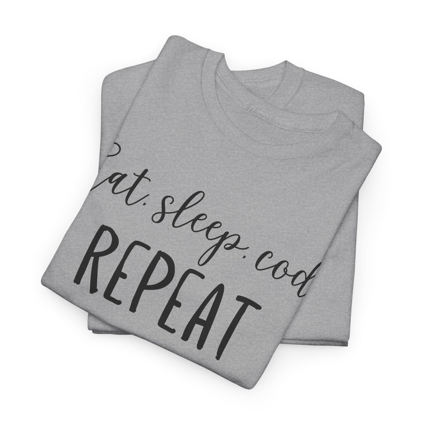 Eat. Sleep. Code. Repeat Unisex Heavy Cotton Tee