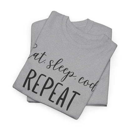 Eat. Sleep. Code. Repeat Unisex Heavy Cotton Tee