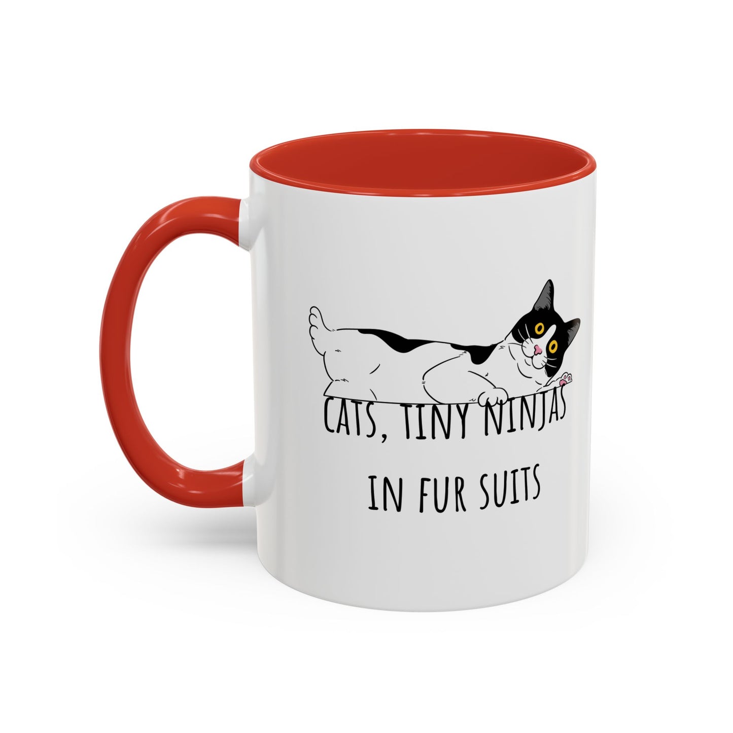 Cats Tiny Ninjas Accent Coffee Mug (11oz)