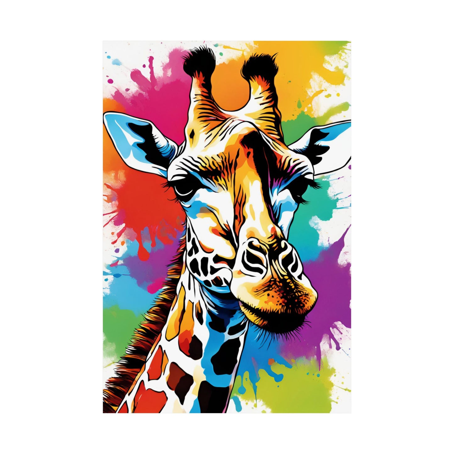 Multicolored Giraffe 05 Matte Vertical Poster