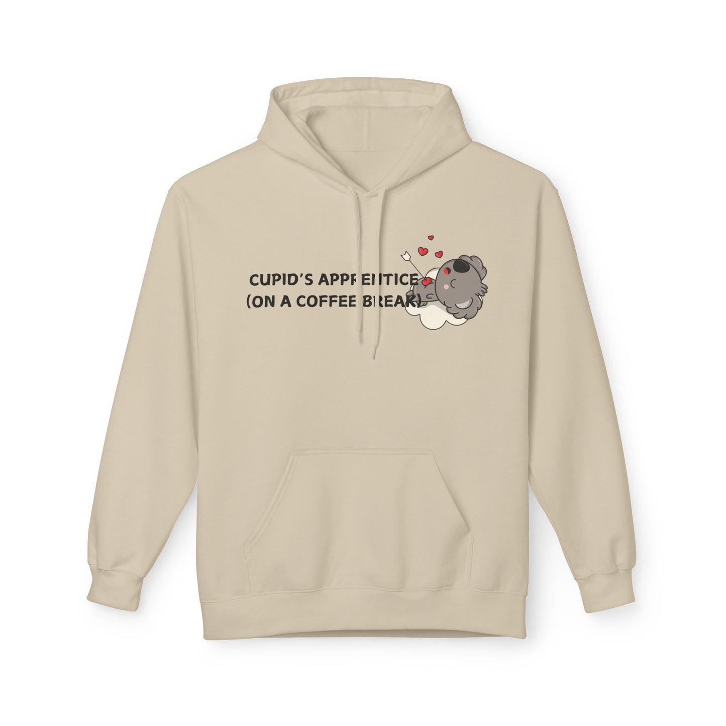 Cupid’s Apprentice (On A Coffee Break) Mens Valentines Hoodie