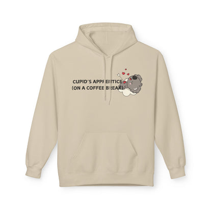 Cupid’s Apprentice (On A Coffee Break) Mens Valentines Hoodie