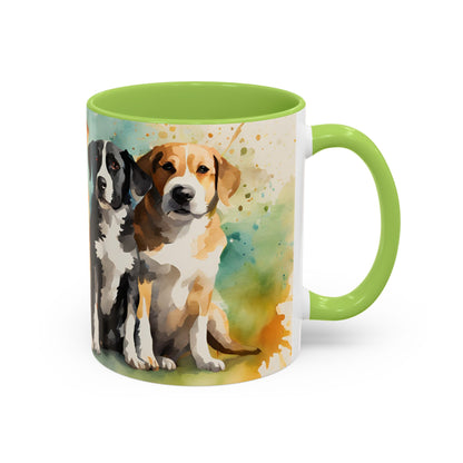 Multicoloured Doggies 9 Accent Mug 11oz