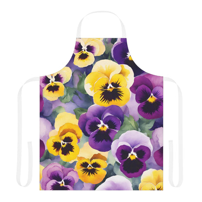 Pansies 01 Apron 5-Color Straps