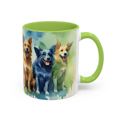 Multicoloured Doggies 10 Accent Mug 11oz