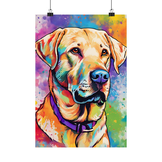 Multicolored Labrador 4 Matte Vertical Poster