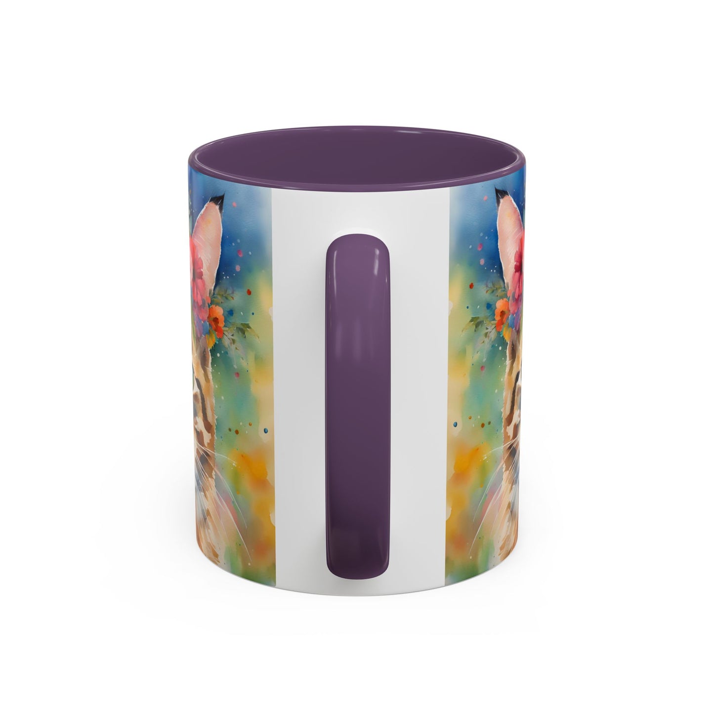 Floral Tabby Cat 04 Accent Coffee Mug - 11oz Perfect for Cat Lovers & Gifts