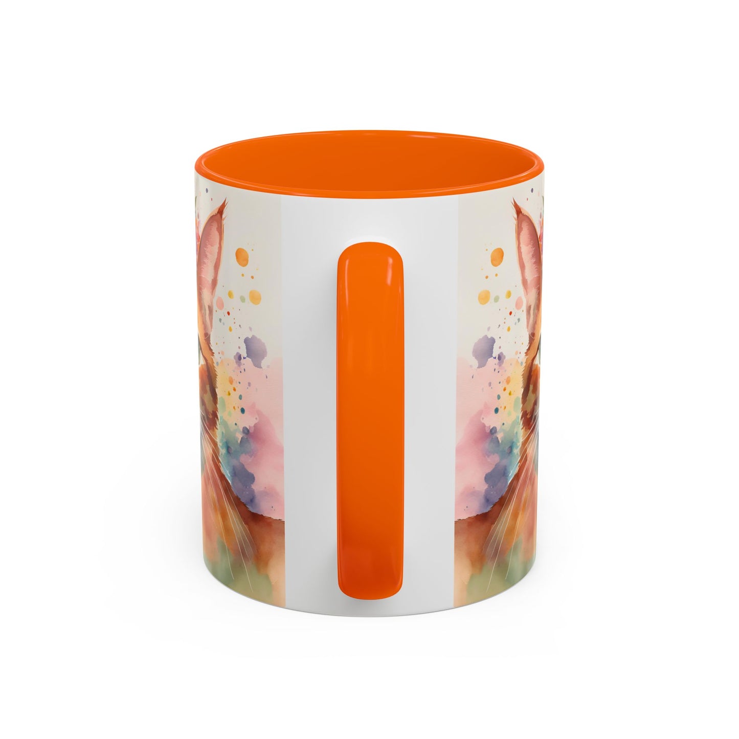 Floral Ginger Cat 02 Accent Coffee Mug - 11oz Perfect for Cat Lovers & Gifts