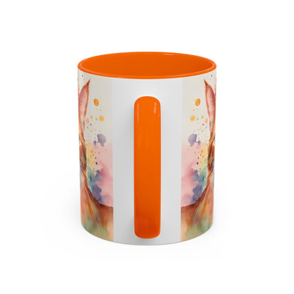 Floral Ginger Cat 02 Accent Coffee Mug - 11oz Perfect for Cat Lovers & Gifts