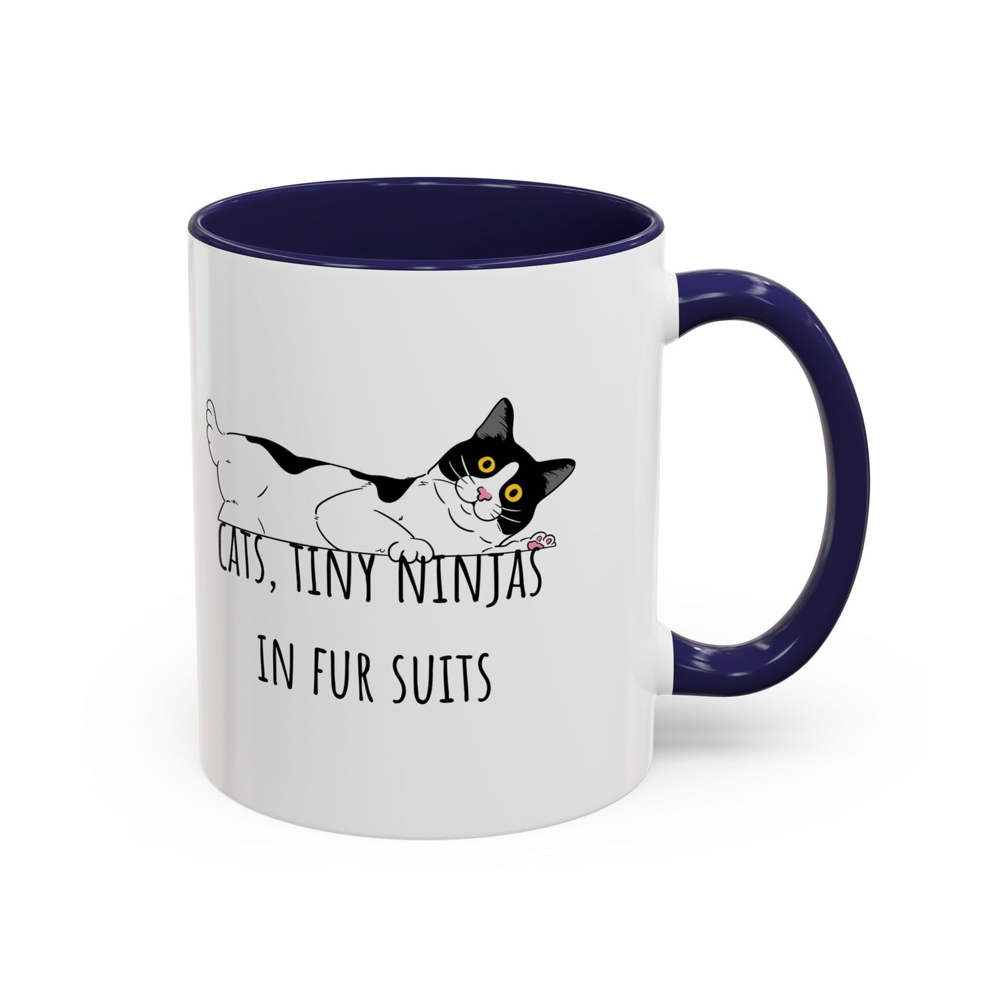 Cats Tiny Ninjas Accent Coffee Mug (11oz)
