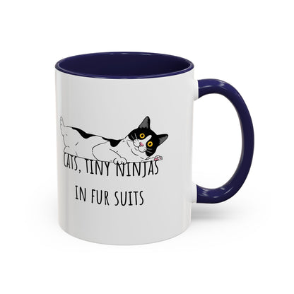 Cats Tiny Ninjas Accent Coffee Mug (11oz)