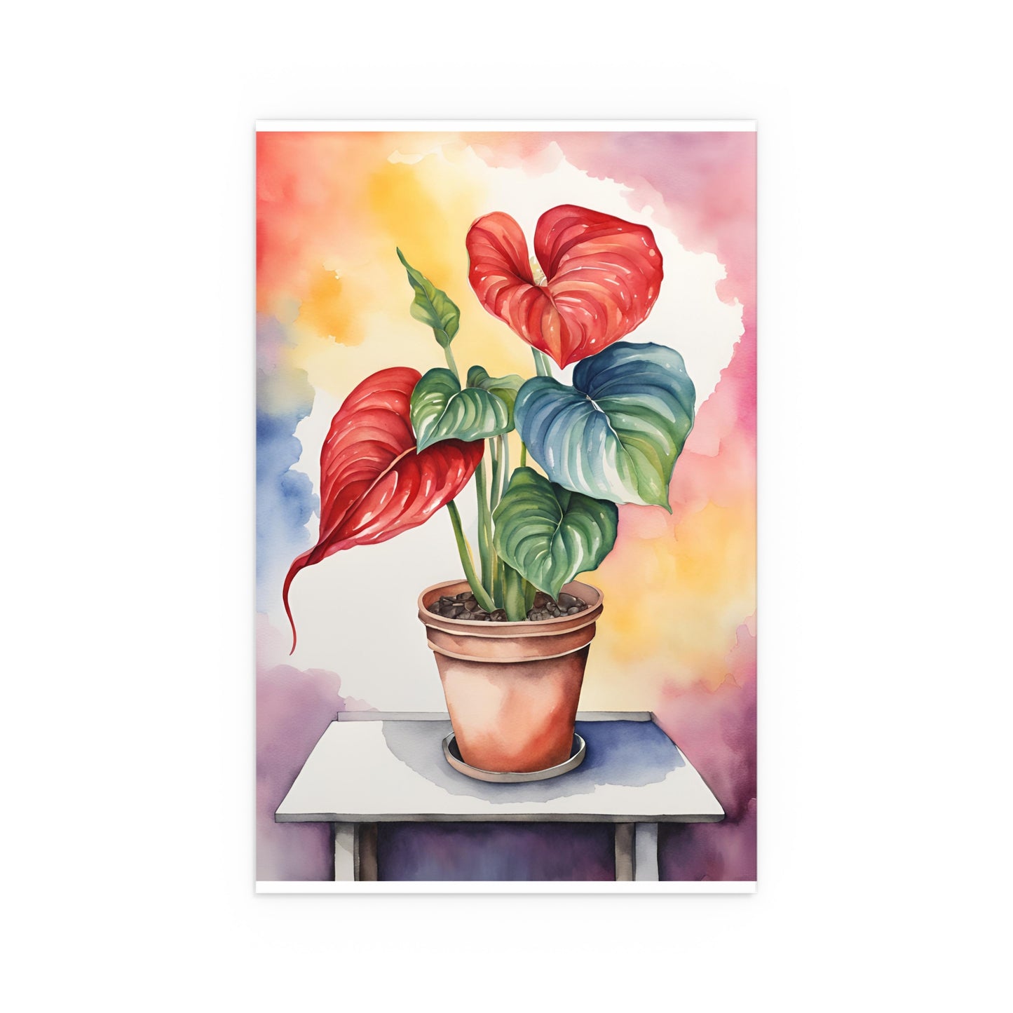 Multicolored Pot Plant 7 Indoor and Outdoor Silk Poster