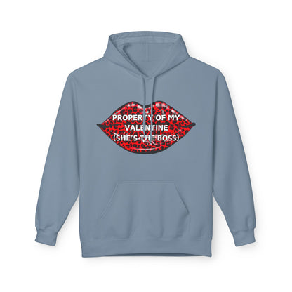 Property Of My Valentine (She’s The Boss) Mens Valentines Hoodie