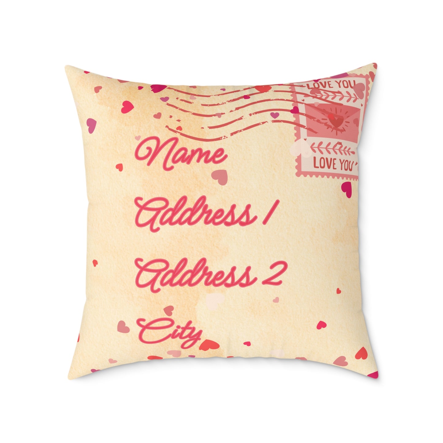 Personalized Valentines Letter Poly Pillow