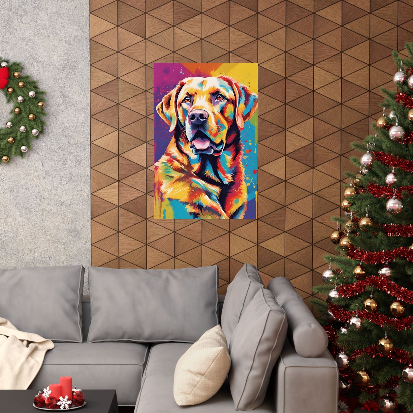 Multicolored Labrador 2 Matte Vertical Poster