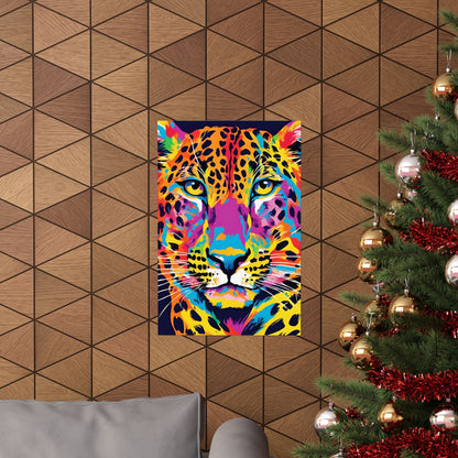 Multicolored Cheetah 3 Matte Vertical Poster