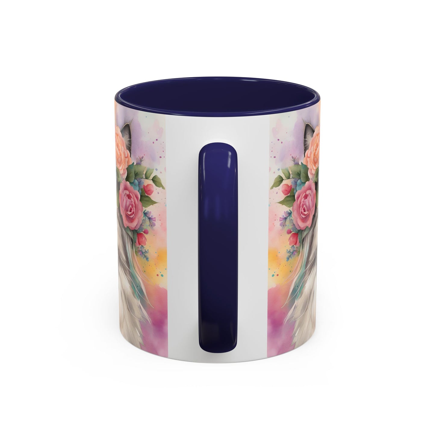 Floral Rag Doll Cat 03 Accent Coffee Mug - 11oz Perfect for Cat Lovers & Gifts