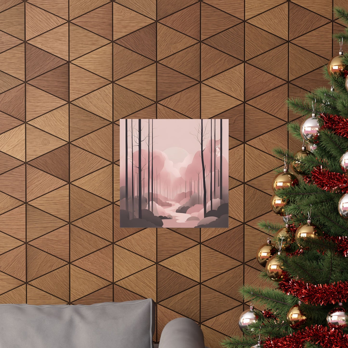 Lonely Forest Pink 14 Matte Square Posters