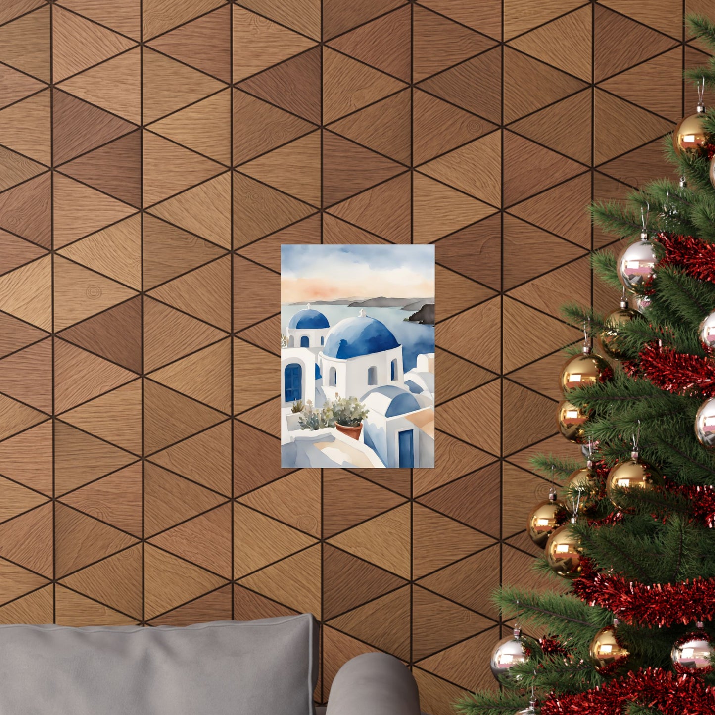 Abstract Greek rooftops 8 Matte Vertical Poster