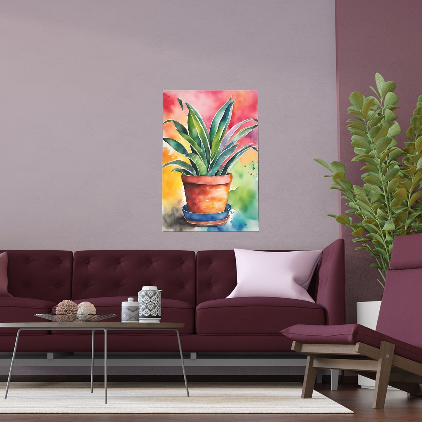 Multicolored Pot Plant 10 Indoor and Outdoor Silk Poster