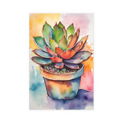 Multicolored Succulent 2 Indoor and Outdoor Silk Poster
