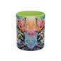 Floral Tabby Cat 04 Accent Coffee Mug - 11oz Perfect for Cat Lovers & Gifts