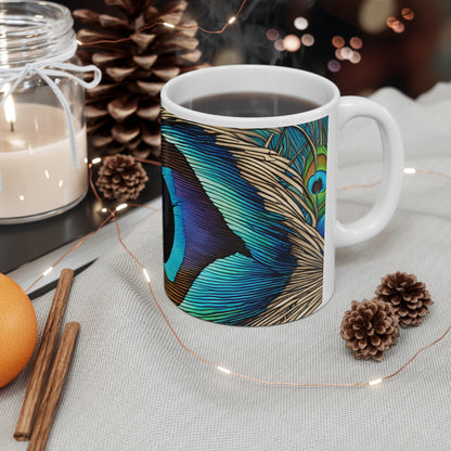 Peacock Feather 02 Mug - Nature's Beauty Collection