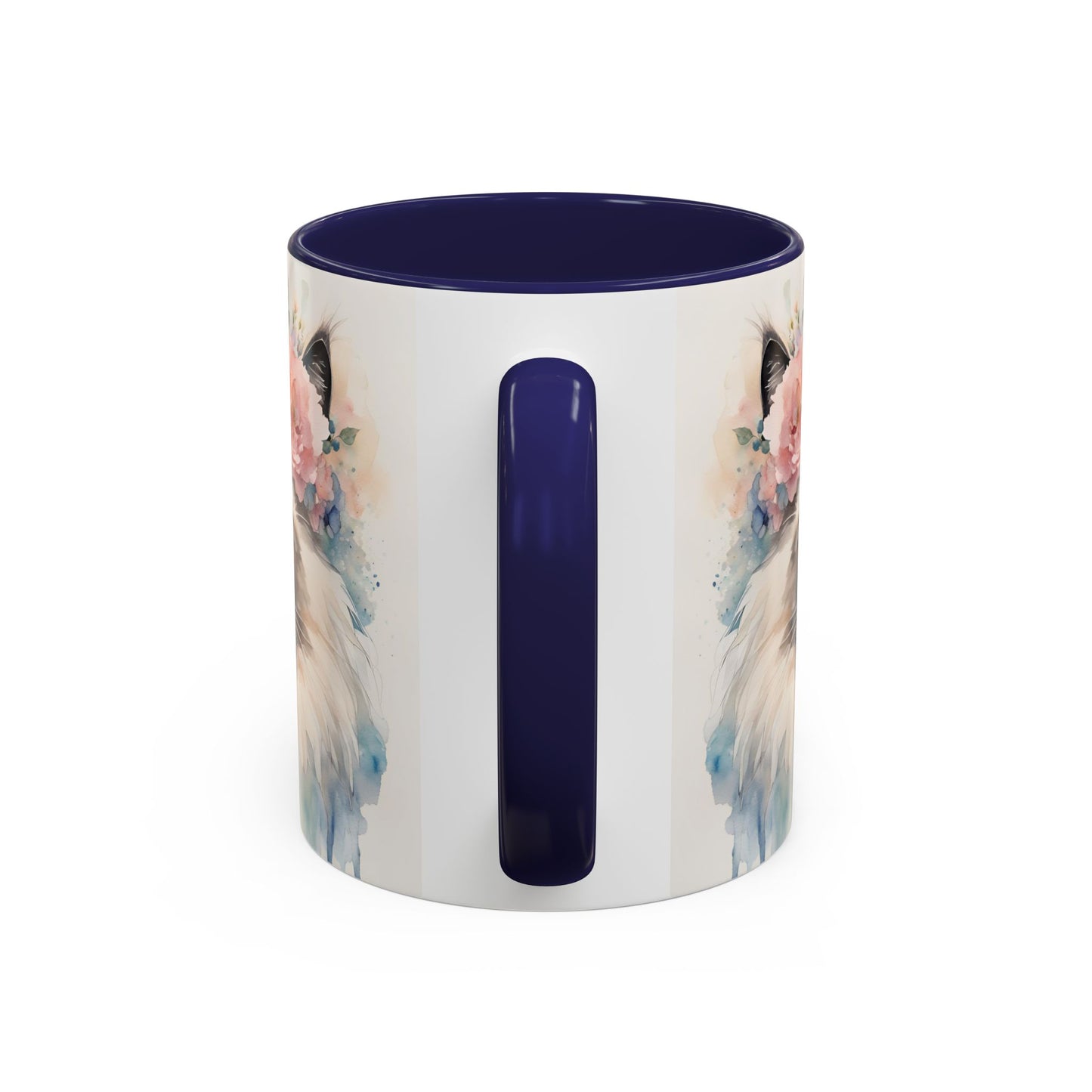 Floral Siamese Cat 04 Accent Coffee Mug - 11oz Perfect for Cat Lovers & Gifts