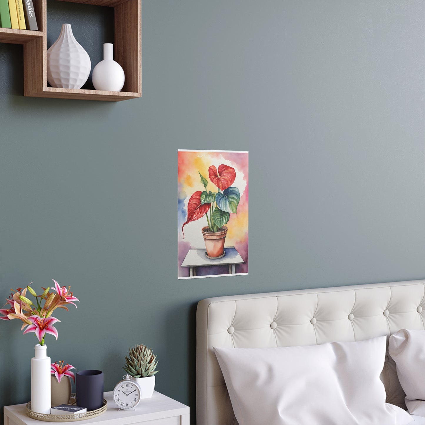 Multicolored Pot Plant 7 Indoor and Outdoor Silk Poster