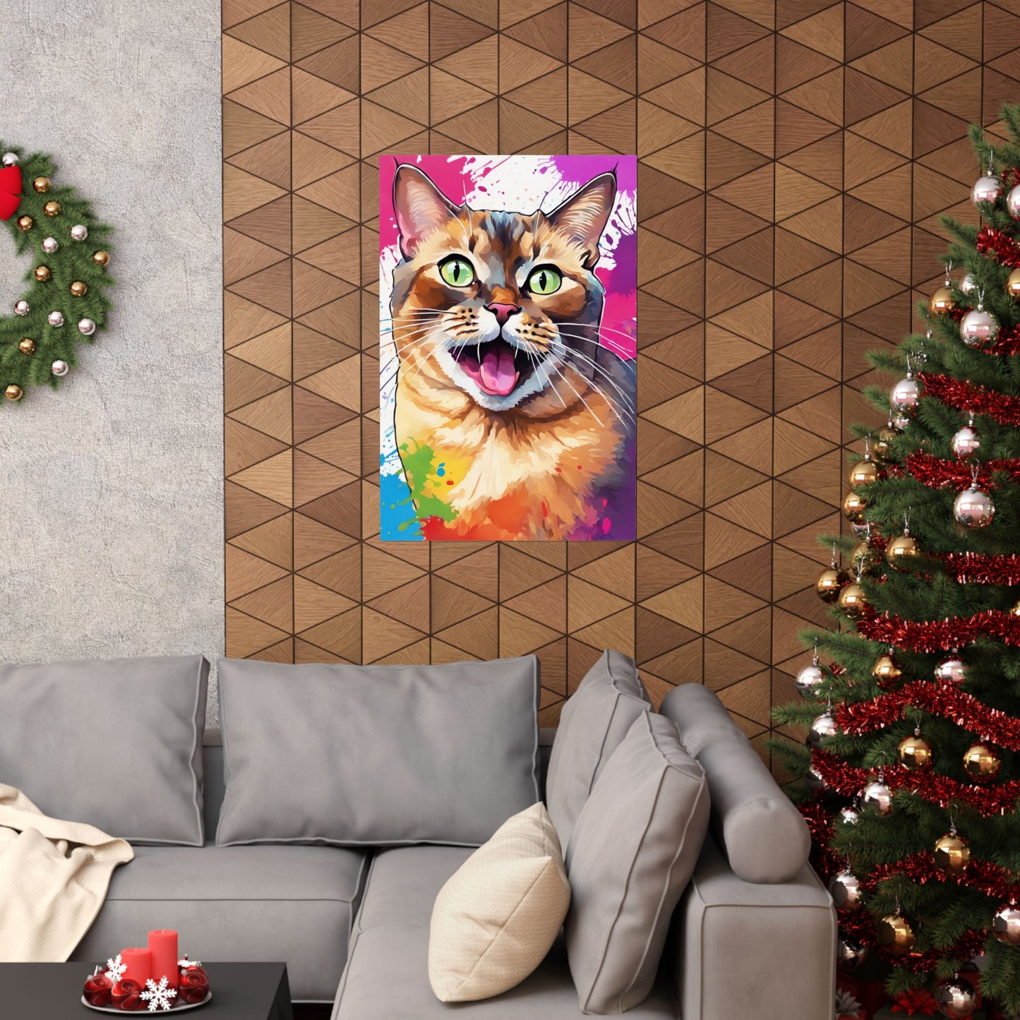 Multicolored Pussycat 2 Matte Vertical Poster