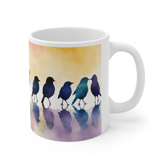 Birdies In A Row 03 Mug - Nature's Beauty Collection
