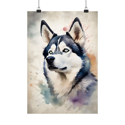 Dogs Husky 03 Matte Vertical Poster