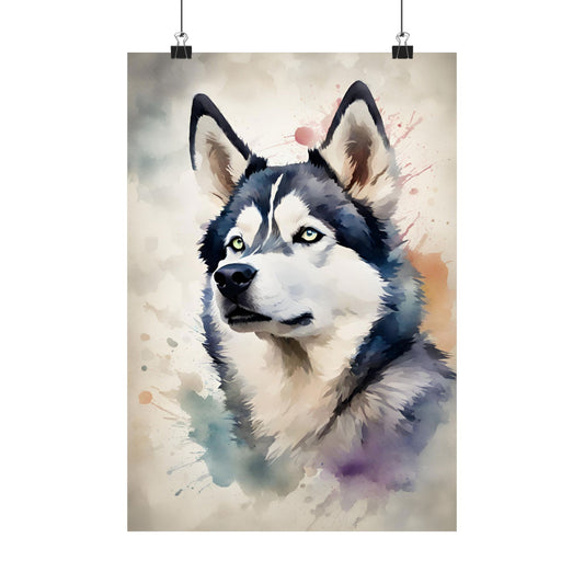 Dogs Husky 03 Matte Vertical Poster