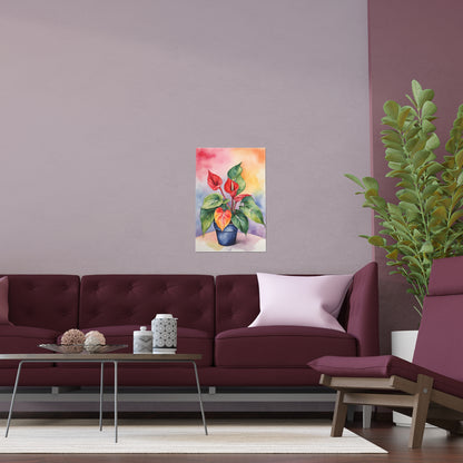 Multicolored Pot Plant 6 Indoor and Outdoor Silk Poster
