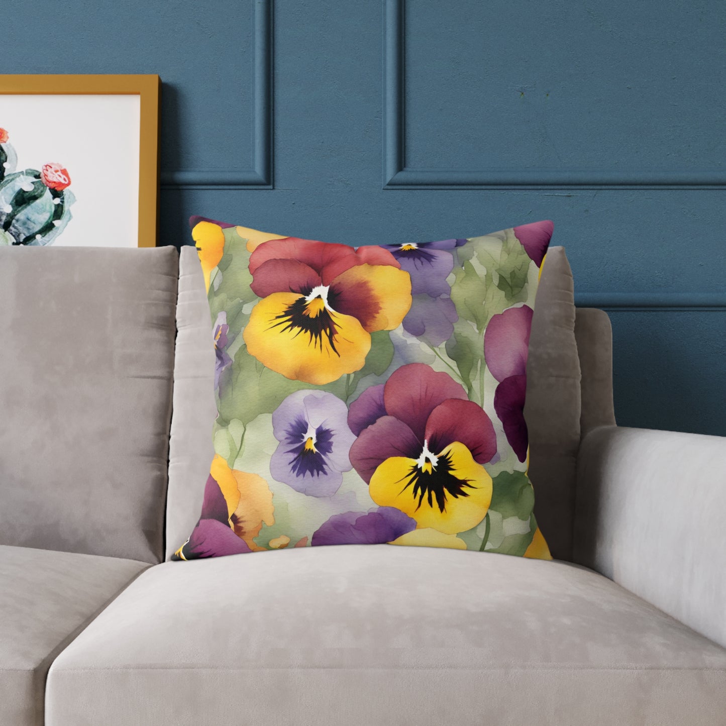 Pansies 03 Poly Pillow - Natures Beauty Design