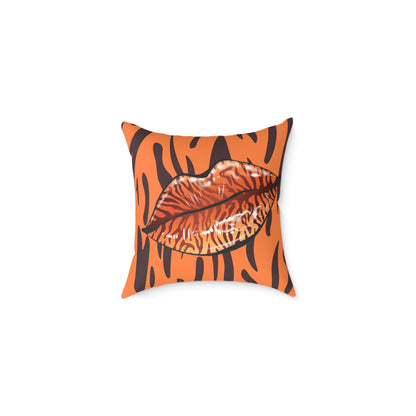 Tiger Lips Poly Pillow