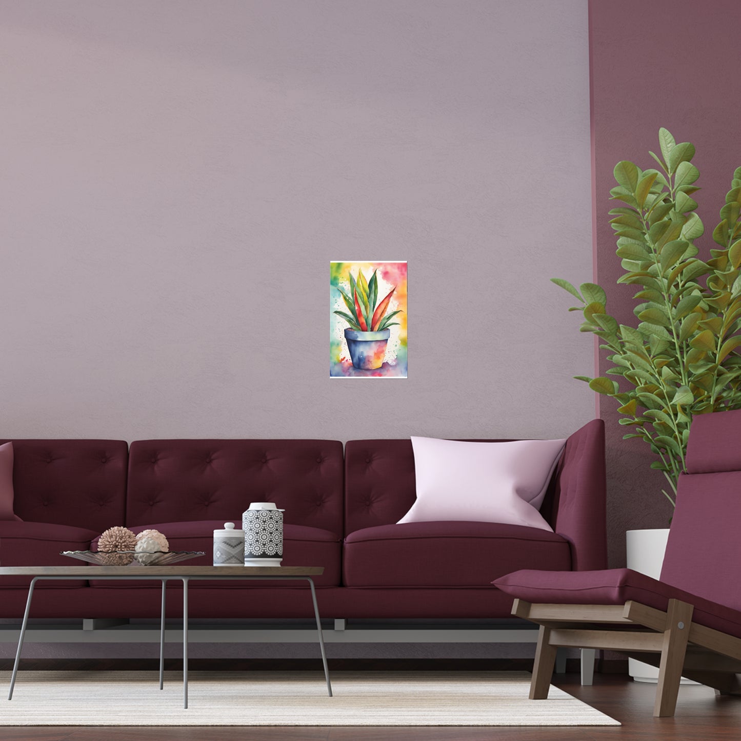 Multicolored Pot Plant 11 Indoor and Outdoor Silk Poster