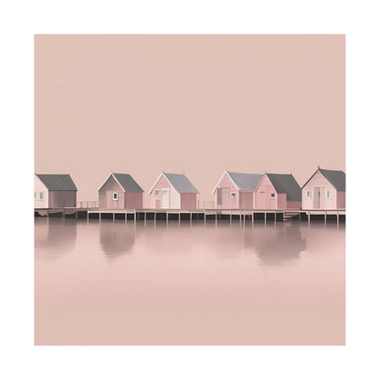 By The Sea Pink 5 Matte Square Posters