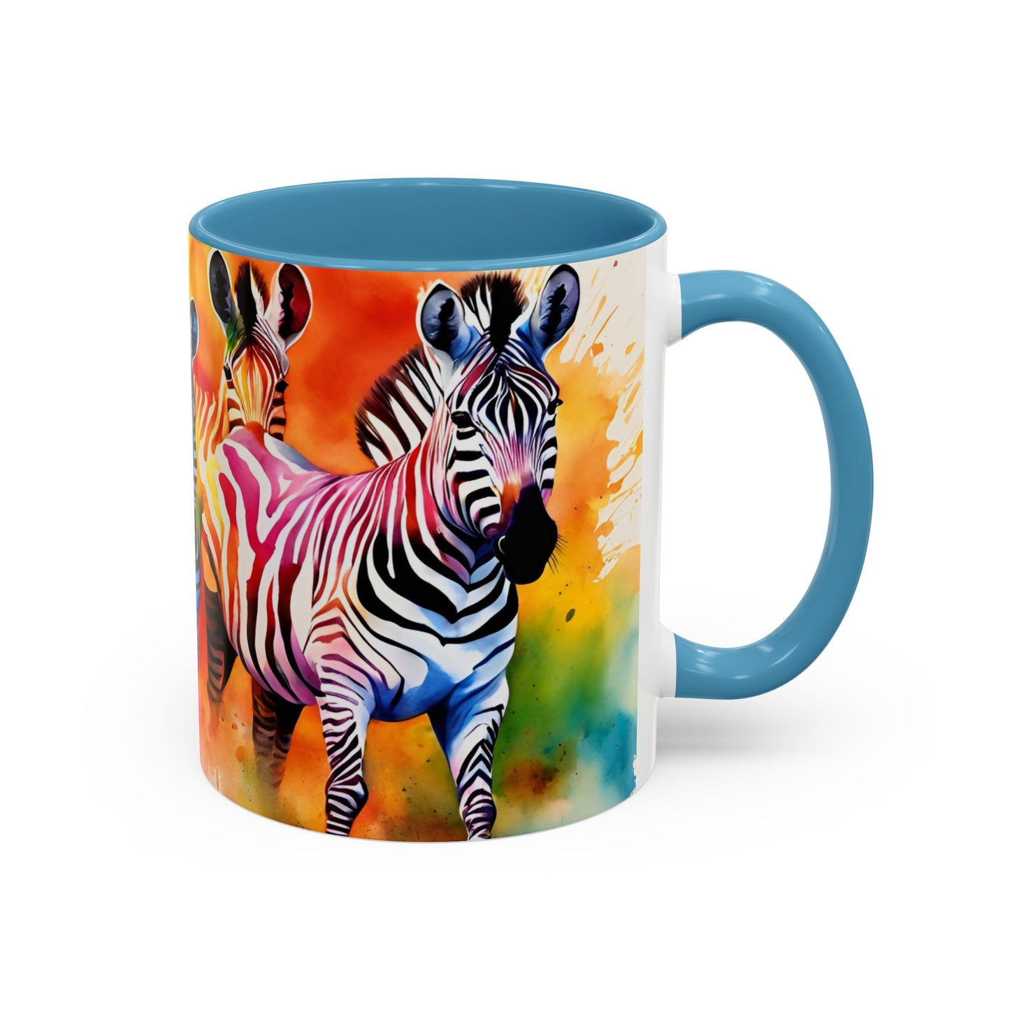 Multicoloured Zebra 3 Accent Mug 11oz