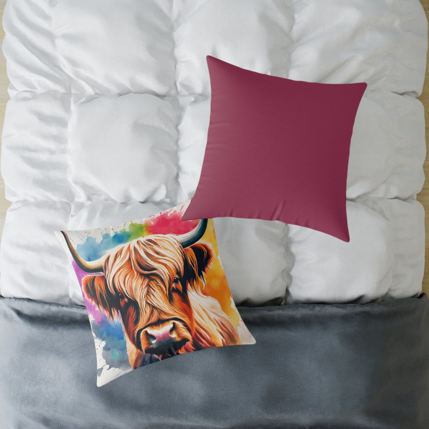Highland Cow 01 Poly Pillow - Natures Beauty Design