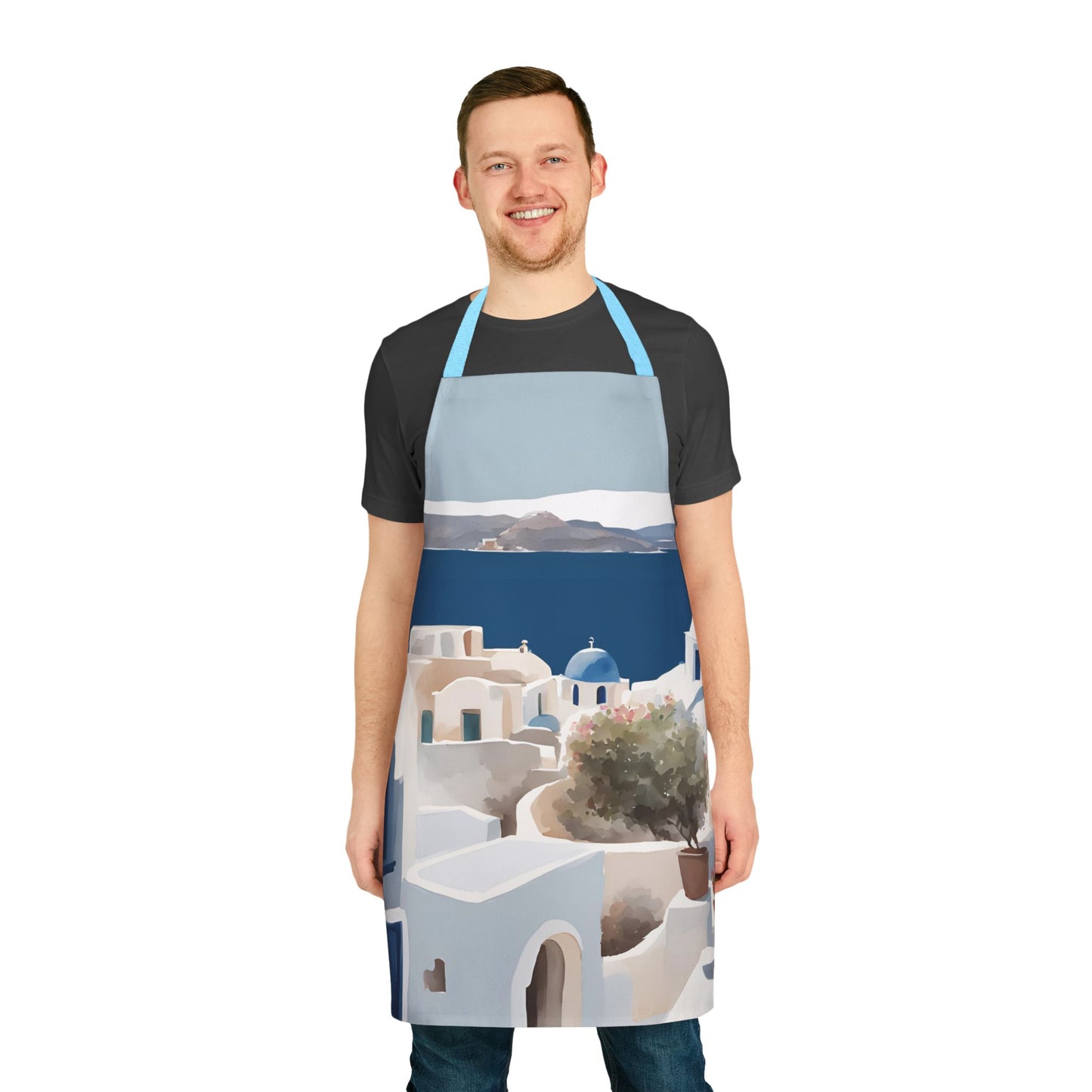 Greek rooftops Adult Apron (AOP)