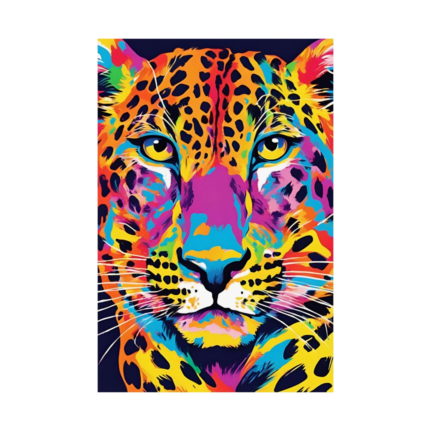 Multicolored Cheetah 3 Matte Vertical Poster