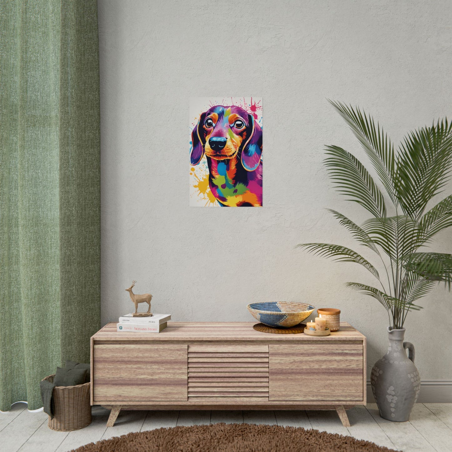 Multicolored Dachshund 1 Matte Vertical Poster