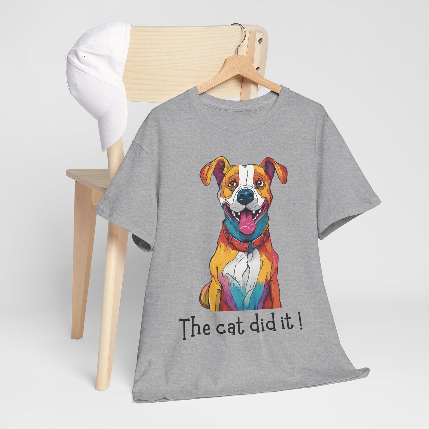 The cat did it! Unisex Heavy Cotton Tee